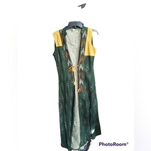 GA Bohemian long green and gold vest M/L